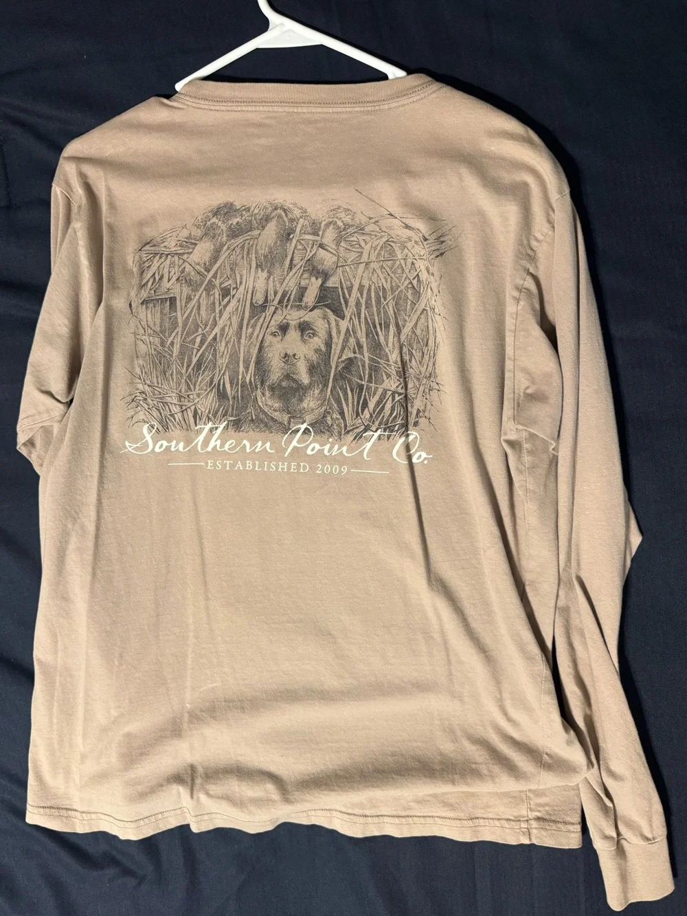 Southern Point Co. Men's Long Sleeve Pocket Tee — Tan